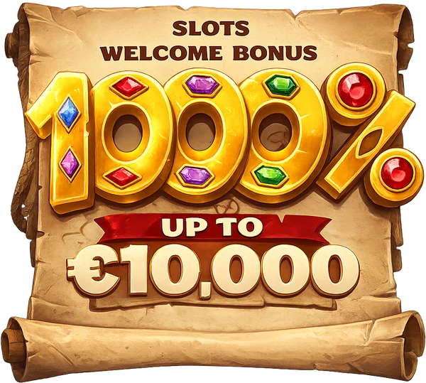 Welkomstbonus op de slots: 1000% tot € 10.000
